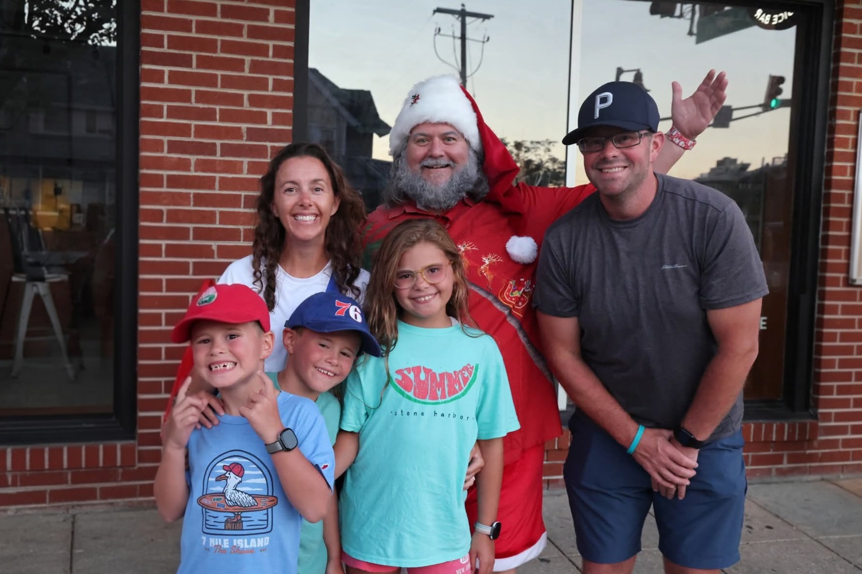 Cape May County Santa — snowy lighthouse scene